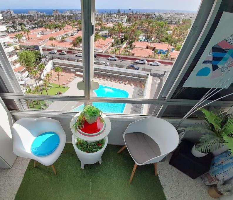 Traumhafte Wohnung Mit Panoramablick Und Pool Playa del Ingles  Dış mekan fotoğraf