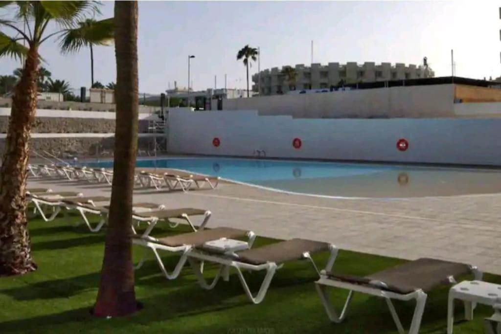 Traumhafte Wohnung Mit Panoramablick Und Pool Playa del Ingles  Dış mekan fotoğraf